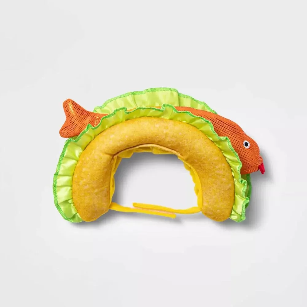 Hyde & EEK! Boutique Pet Fish Taco Headpiece Cat Hat Halloween Costume One Size